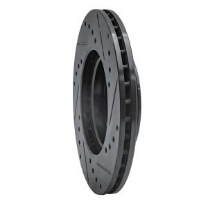 Dodge Attitude Brake Rotor (1) - Front Left - R1 Concepts - Drilled & Slotted - Black - `06-`12